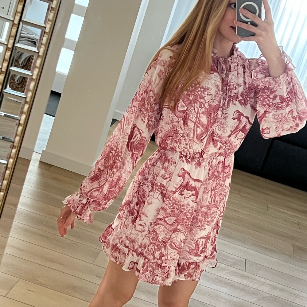 Missguided Pink Patterned Dress
